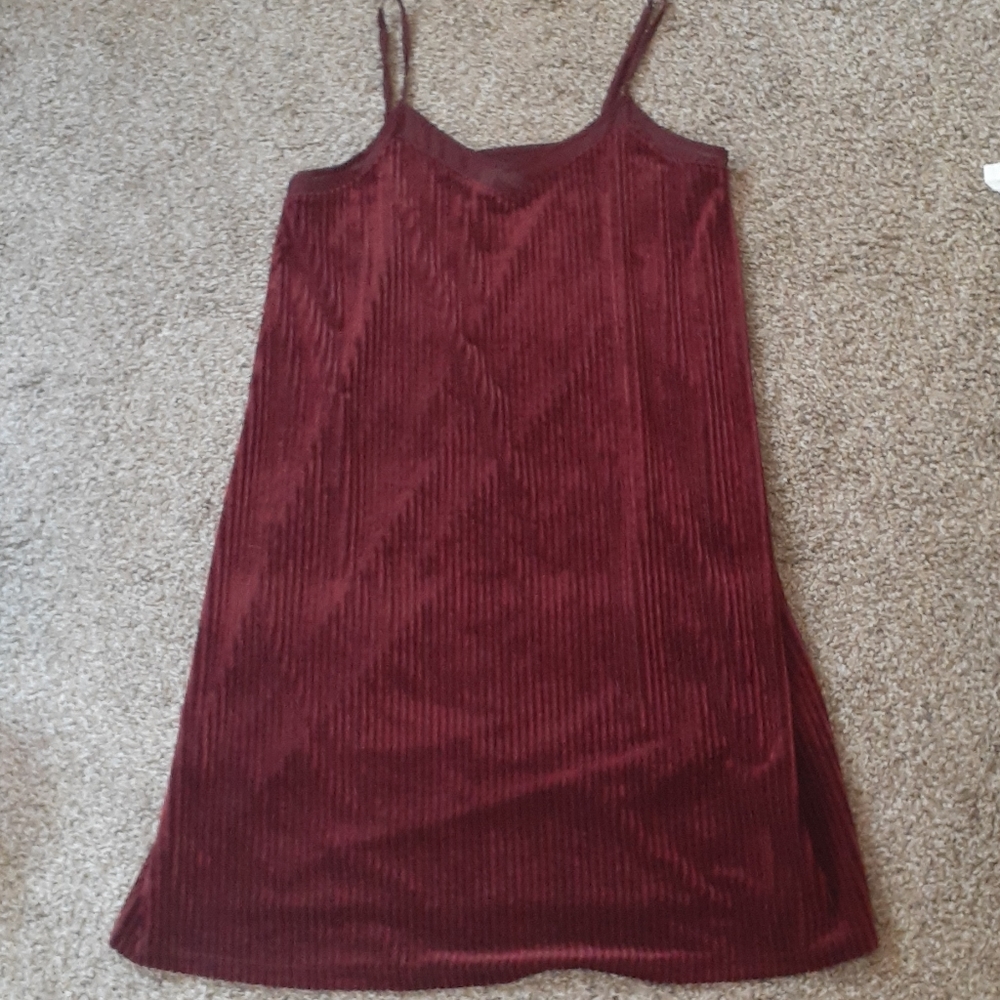Wine colored velour dress